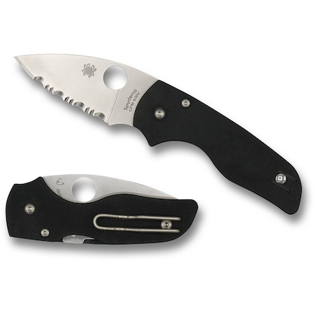 Spyderco 2024 Spyderco Lil' Native G-10 Black Compression Lock Serrated SPY-C230GS
